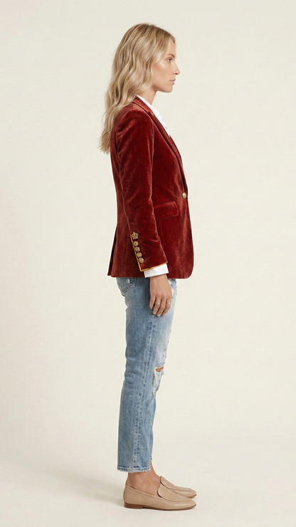Blazer femme cintré élégant col tailleur
