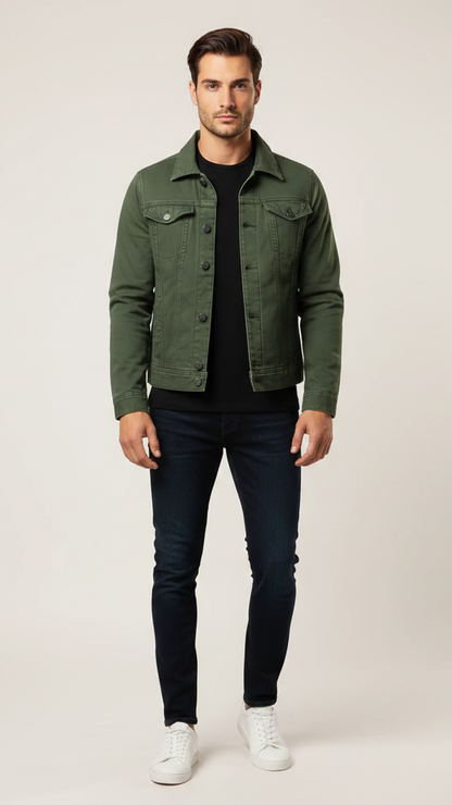 Veste homme boutonnée coupe trucker