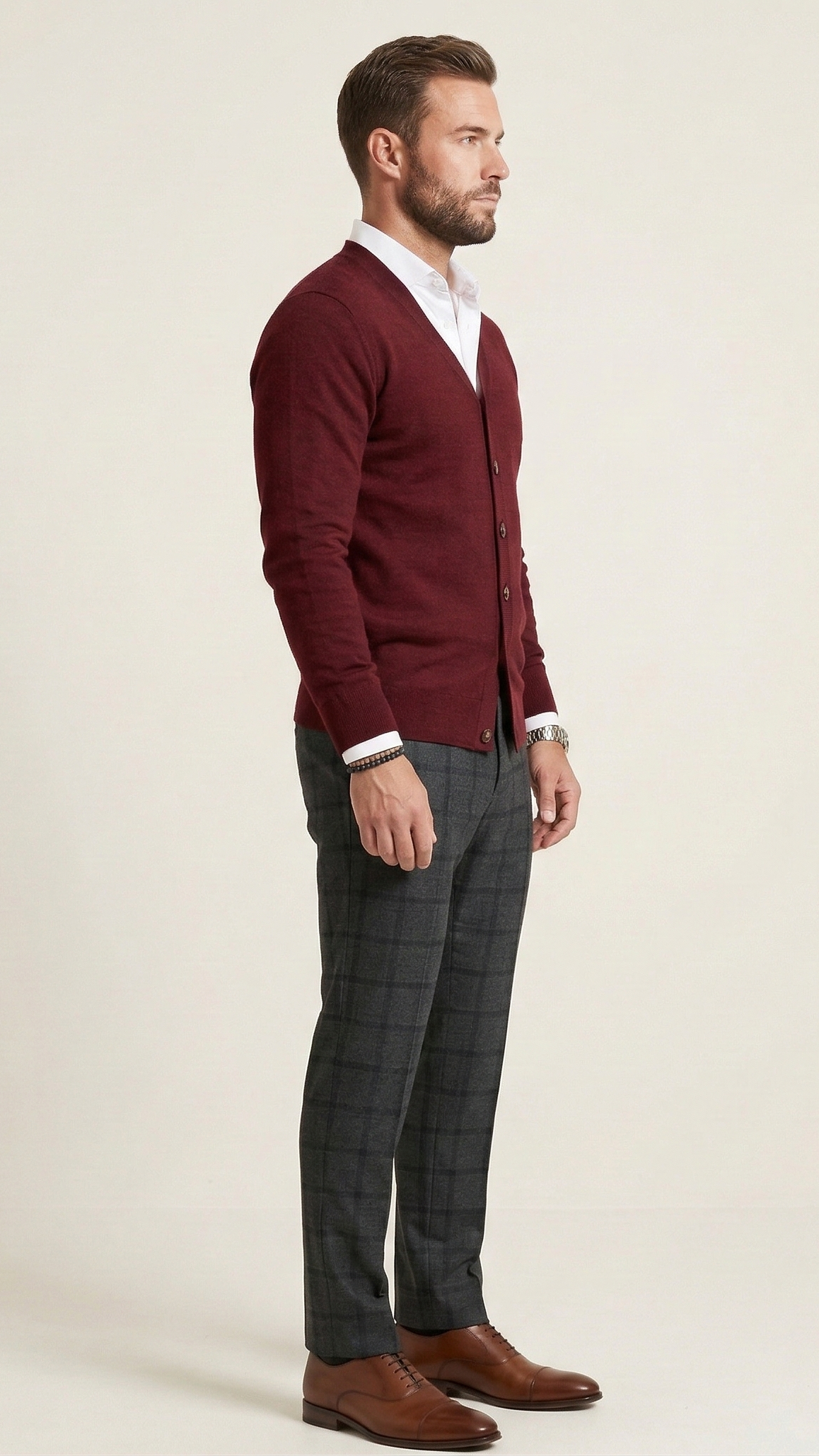 Gilet homme col V boutonné