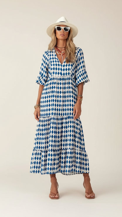 Robe Maxi Bohème Femme Col V