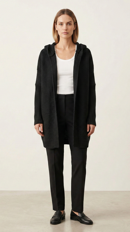 Gilet à capuche femme oversize zippé