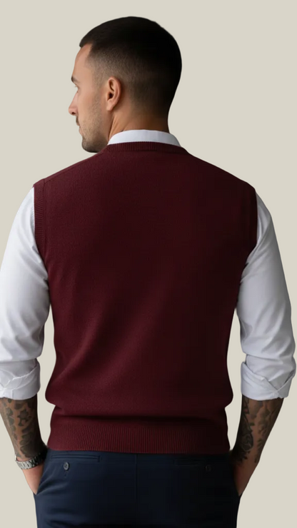 Pull sans manches homme col V