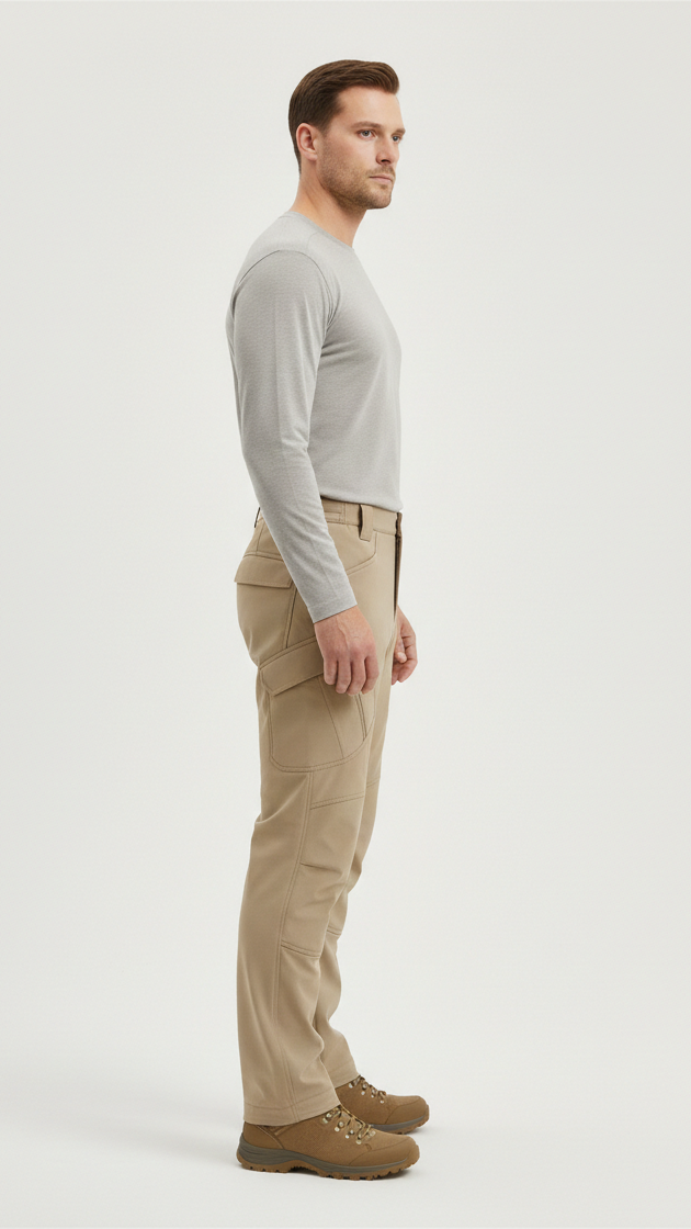 Pantalon cargo homme doublé polaire déperlant