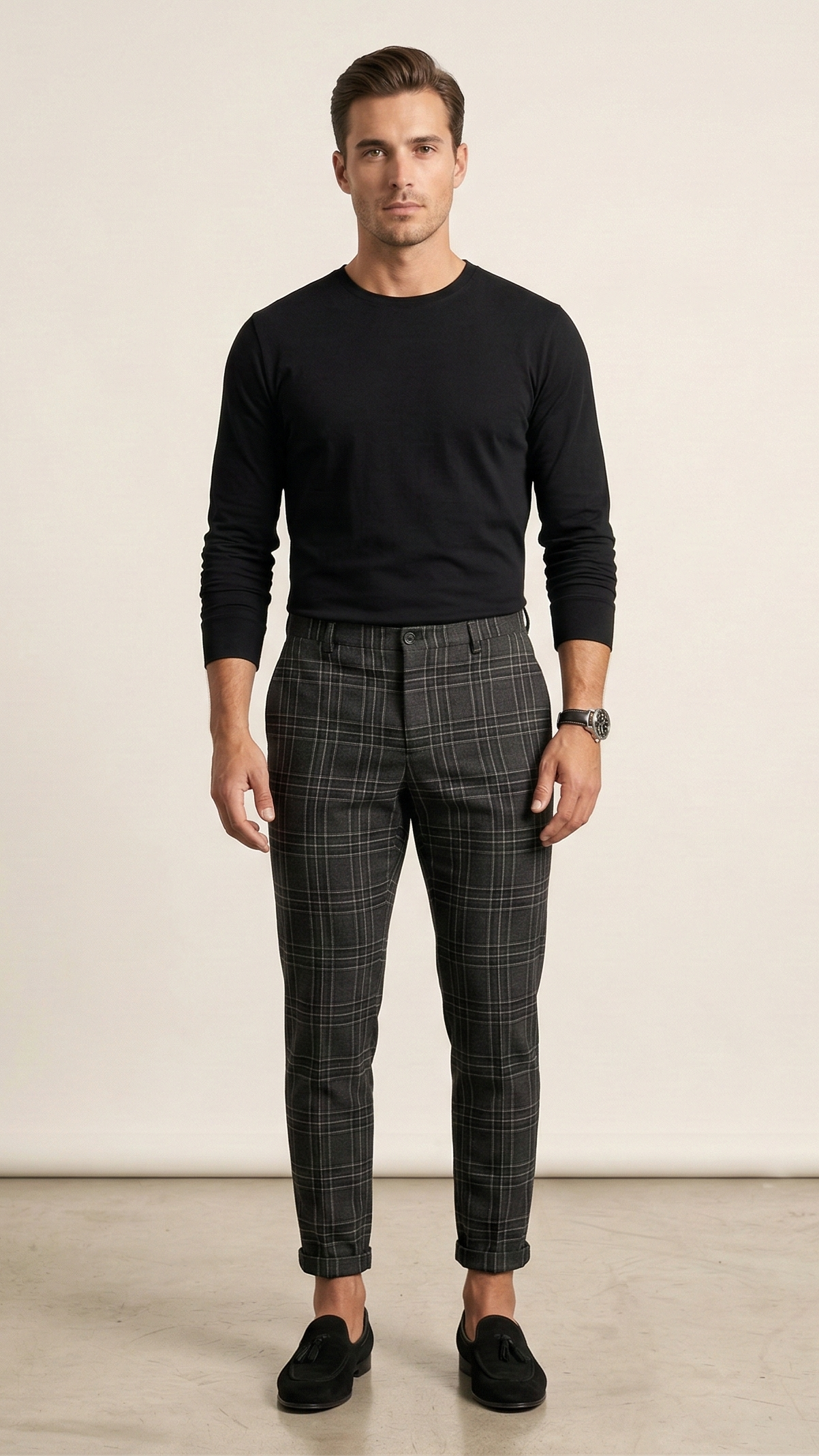 Pantalon chino homme à carreaux