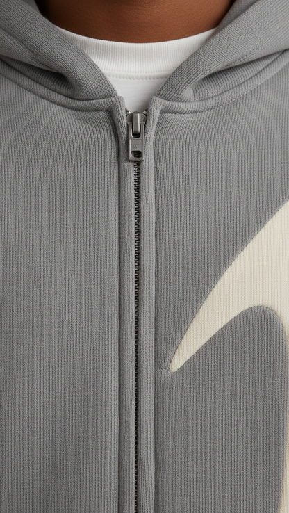 Sweat à capuche zippé homme coupe droite