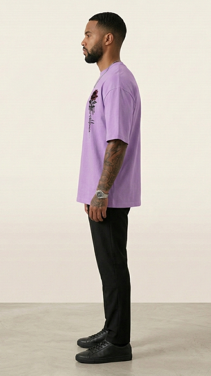 T-shirt homme imprimé rose coupe ample
