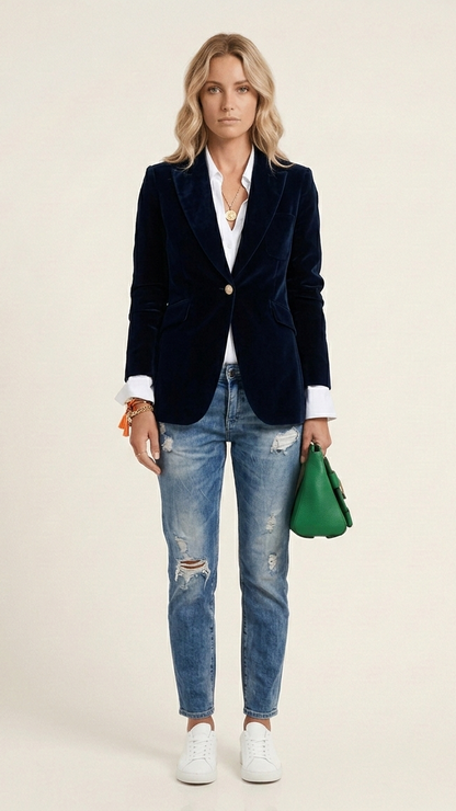 Blazer femme cintré élégant col tailleur