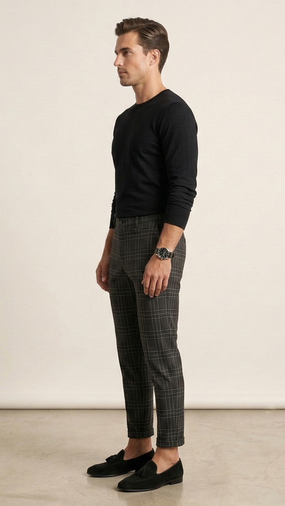 Pantalon chino homme à carreaux