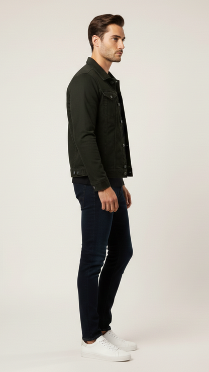 Veste homme boutonnée coupe trucker