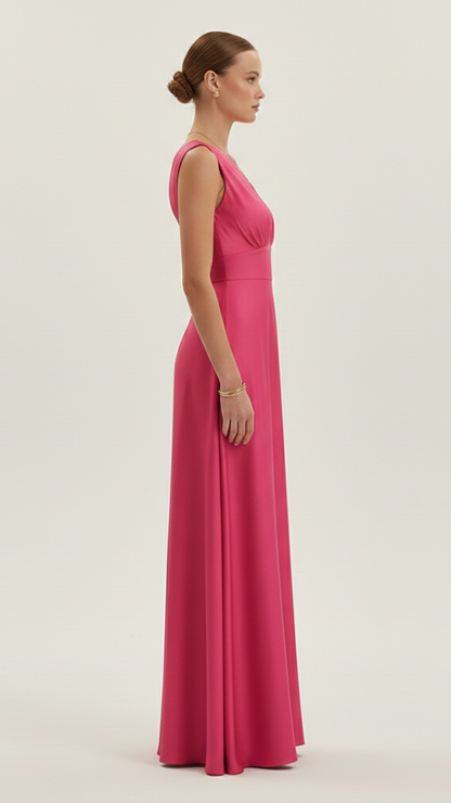 Robe maxi femme col V profond sans manches