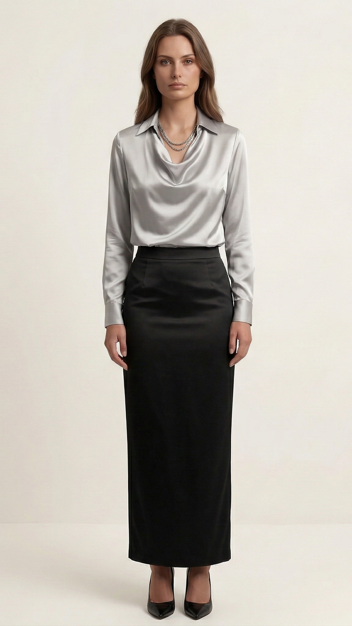 Blouse femme col plissé fluide