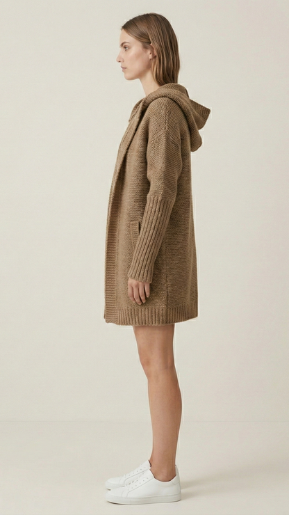 Gilet à capuche femme oversize zippé