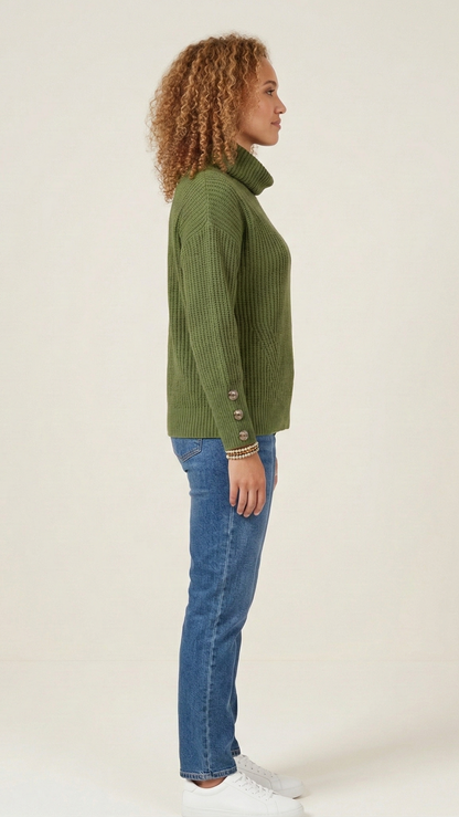Pull col roulé femme palangre