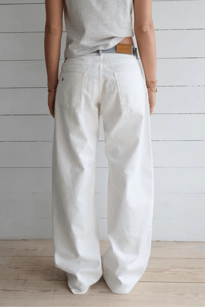 Jean Femme Coupe Relax Taille Mi-Haute | Rayé