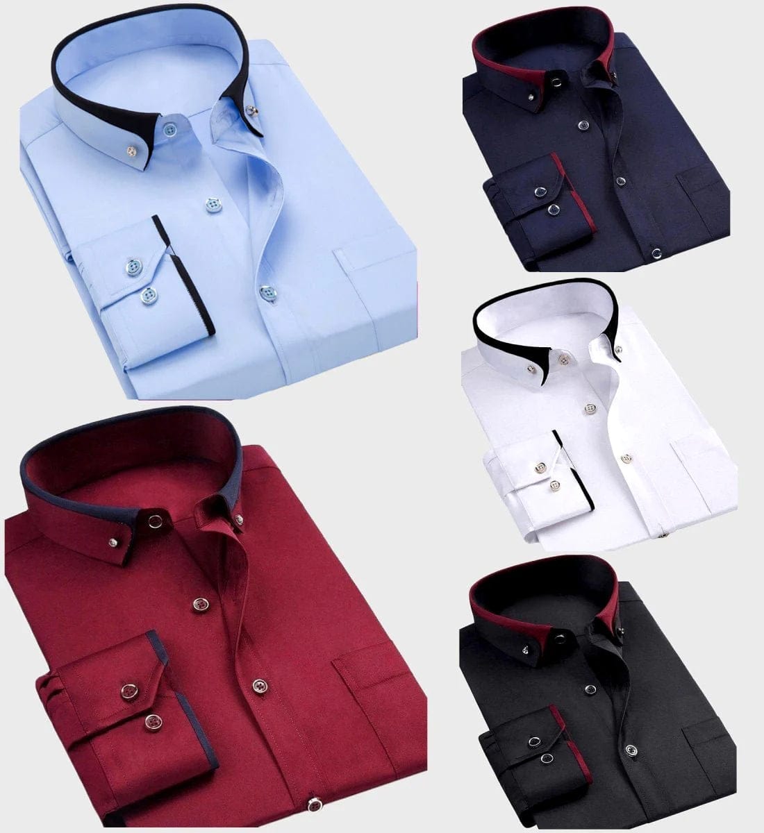 Chemise Homme Habillée à Col Contrasté | Coupe Slim