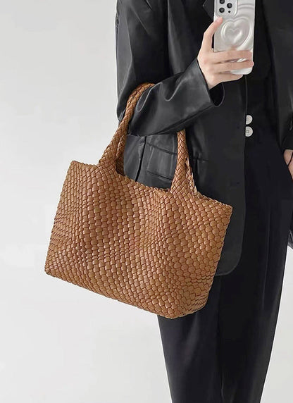 Sac cabas femme tissé luxe