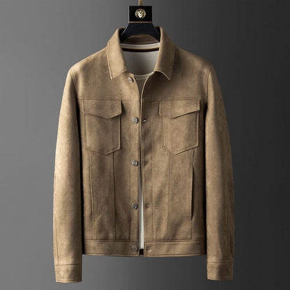 Veste homme boutonnée style suède