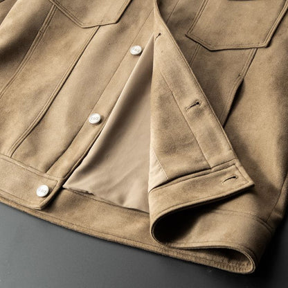 Veste homme boutonnée style suède