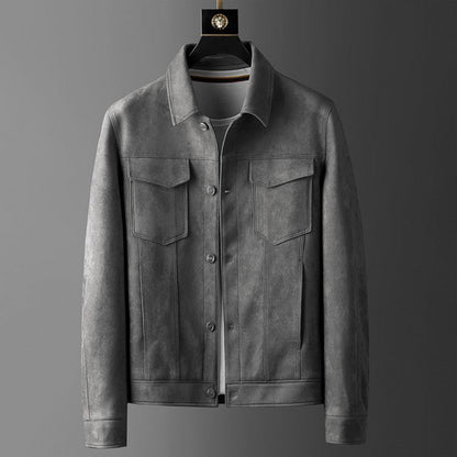 Veste homme boutonnée style suède