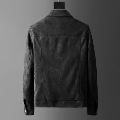 Veste homme boutonnée style suède