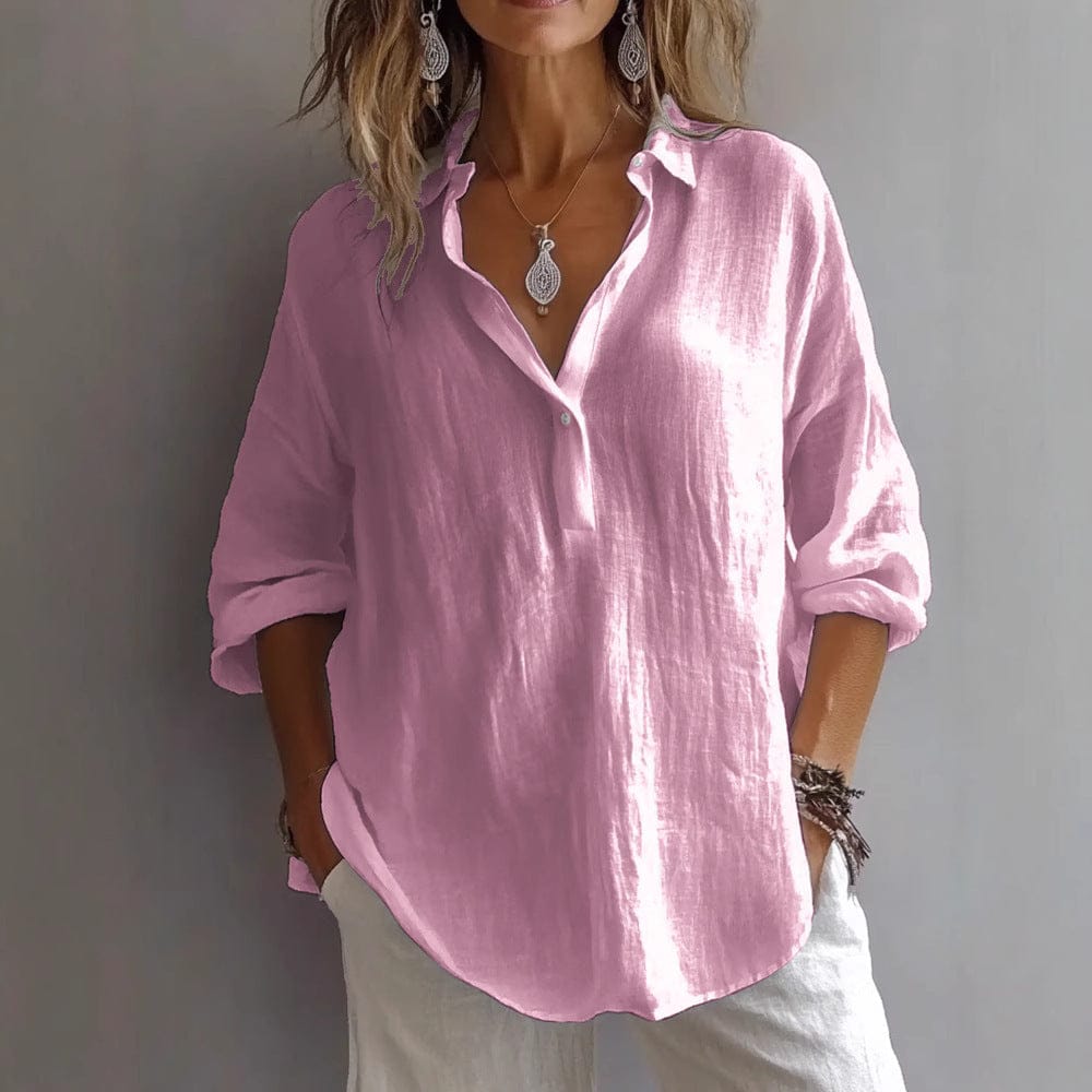 Blouse Femme Décontractée à Manches Amples | Patte de Boutonnage