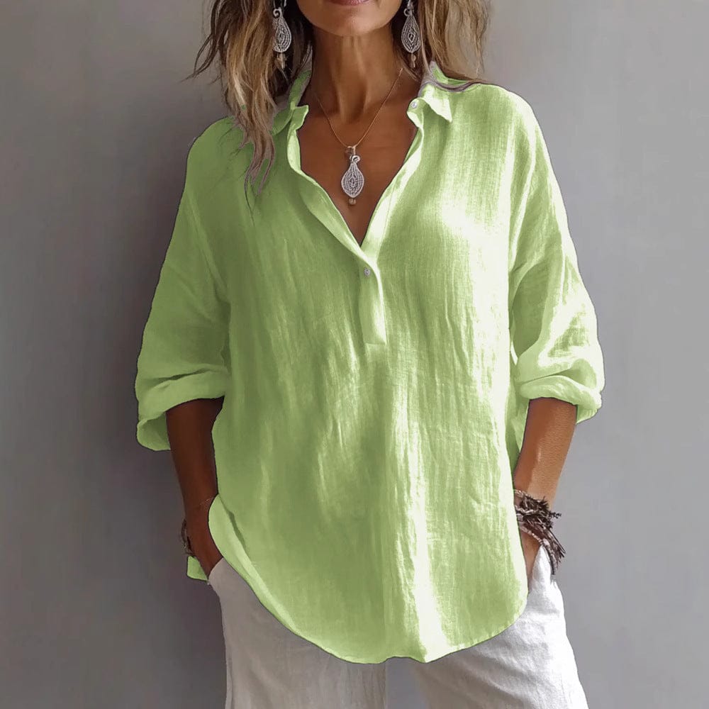 Blouse Femme Décontractée à Manches Amples | Patte de Boutonnage