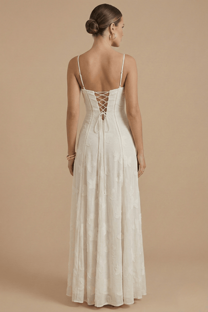 Robe Longue Femme Fleurie à Fines Bretelles | Buste Ajusté