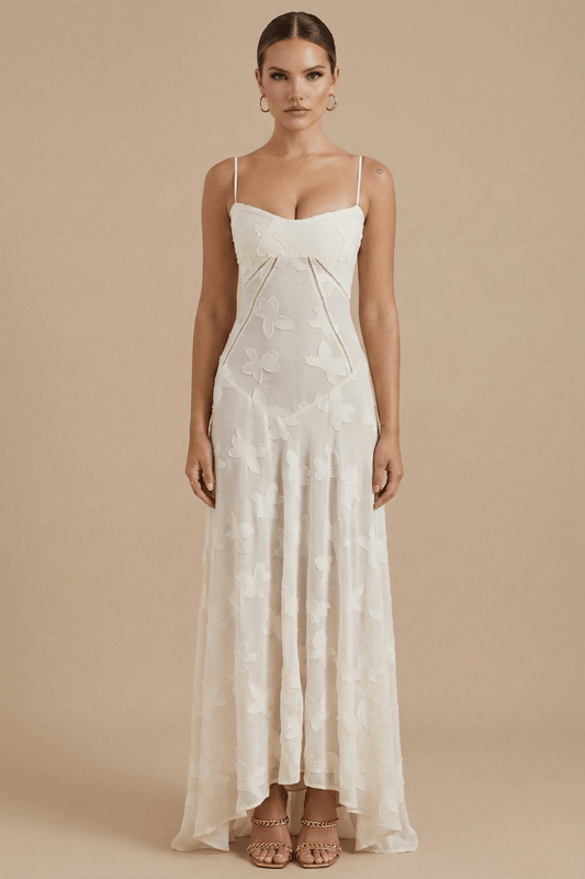 Robe Longue Femme Fleurie à Fines Bretelles | Buste Ajusté