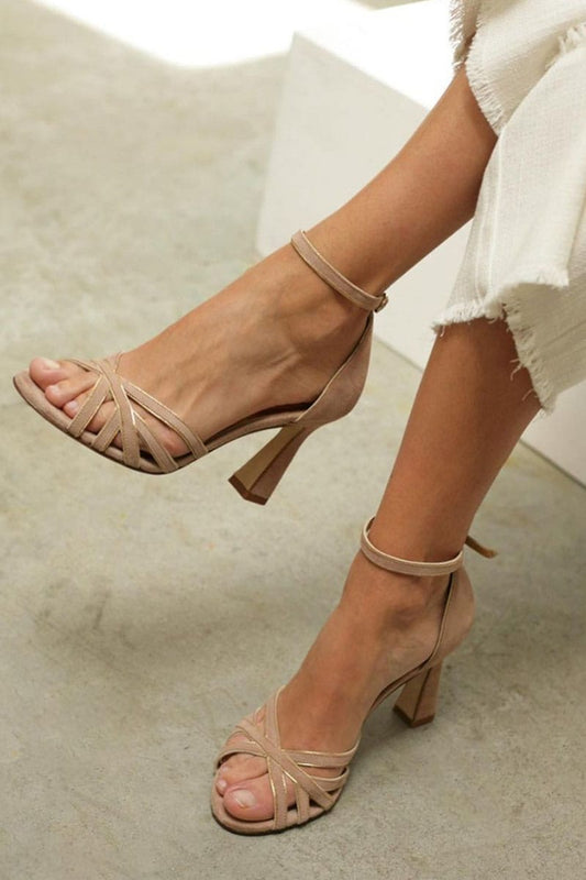 Escarpins Stilettos Nude à Bout Ouvert | Brides Fines