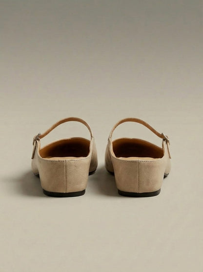 Mules Plates Femme à Bout Pointu | Bride à Boucle