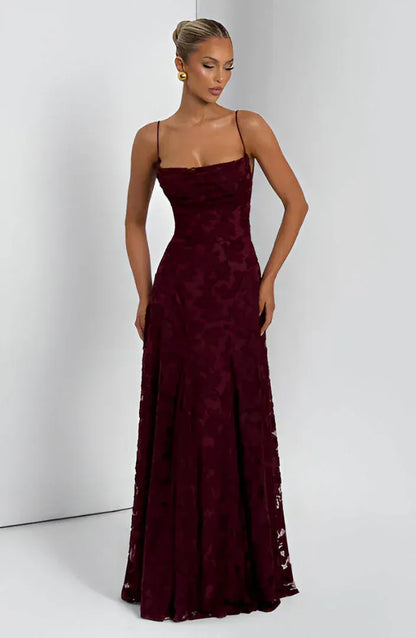 Robe maxi fleurie à bretelles femme