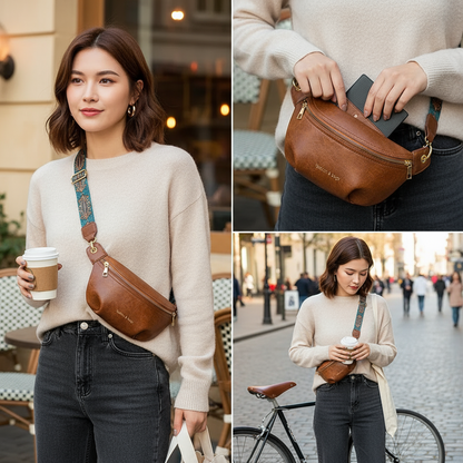 Sac banane cuir tendance large sangle