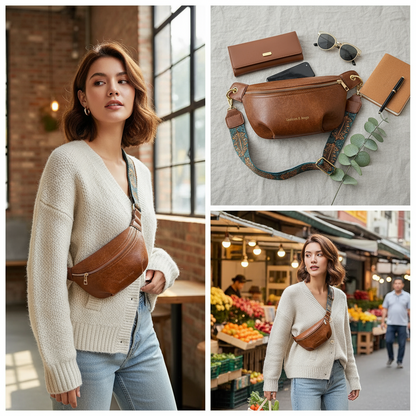 Sac banane cuir tendance large sangle