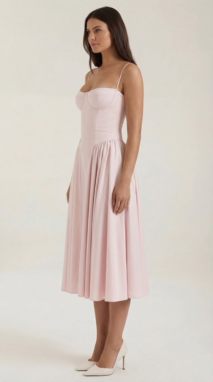 Robe midi corset femme imprimé fleuri