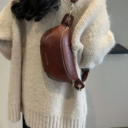 Sac banane cuir tendance large sangle