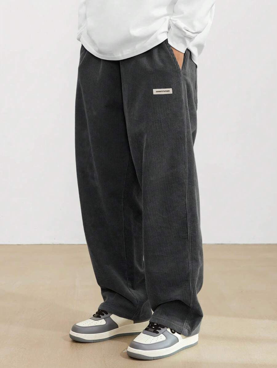 Pantalon velours côtelé homme coupe droite ample
