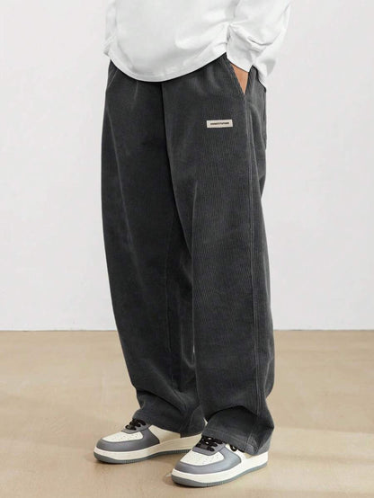 Pantalon velours côtelé homme coupe droite ample