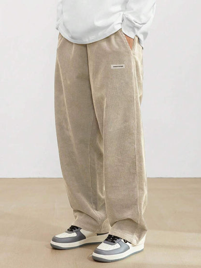 Pantalon velours côtelé homme coupe droite ample