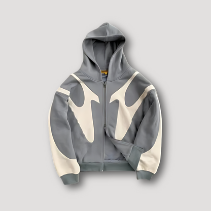 Sweat à capuche zippé homme coupe droite
