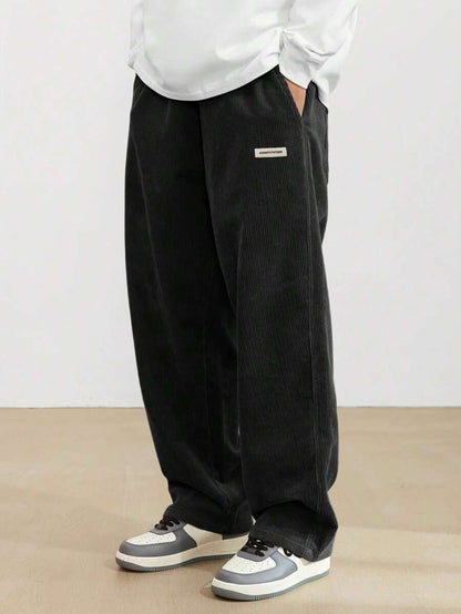 Pantalon velours côtelé homme coupe droite ample