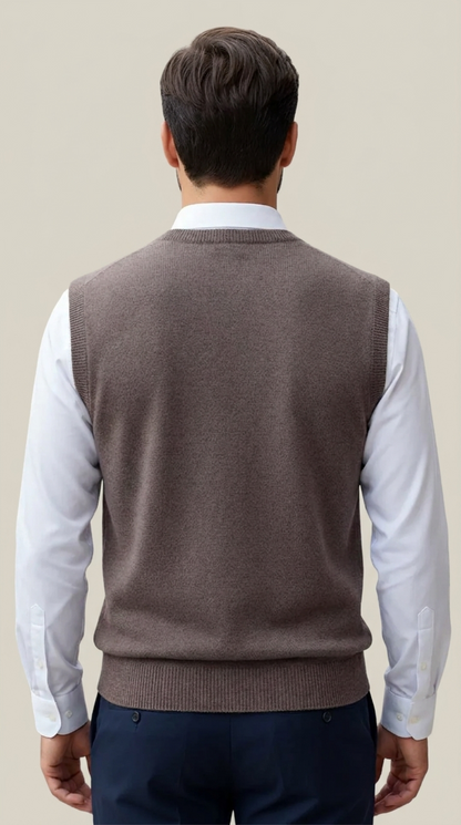 Pull sans manches homme col V