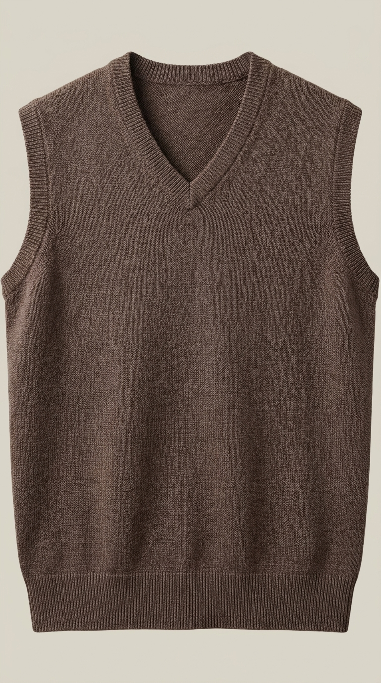 Pull sans manches homme col V