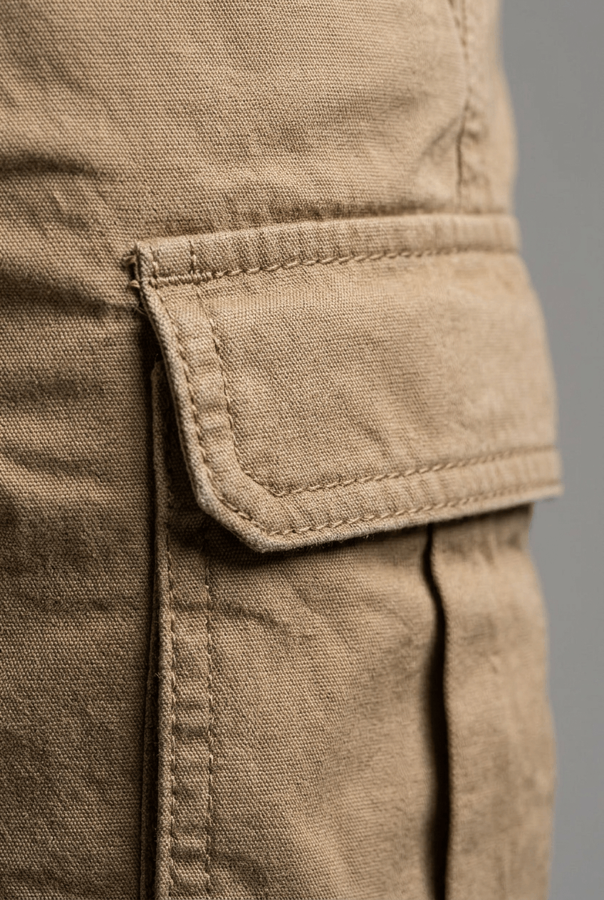 Short Cargo Homme | Poches à Rabat & Ourlet Retroussé