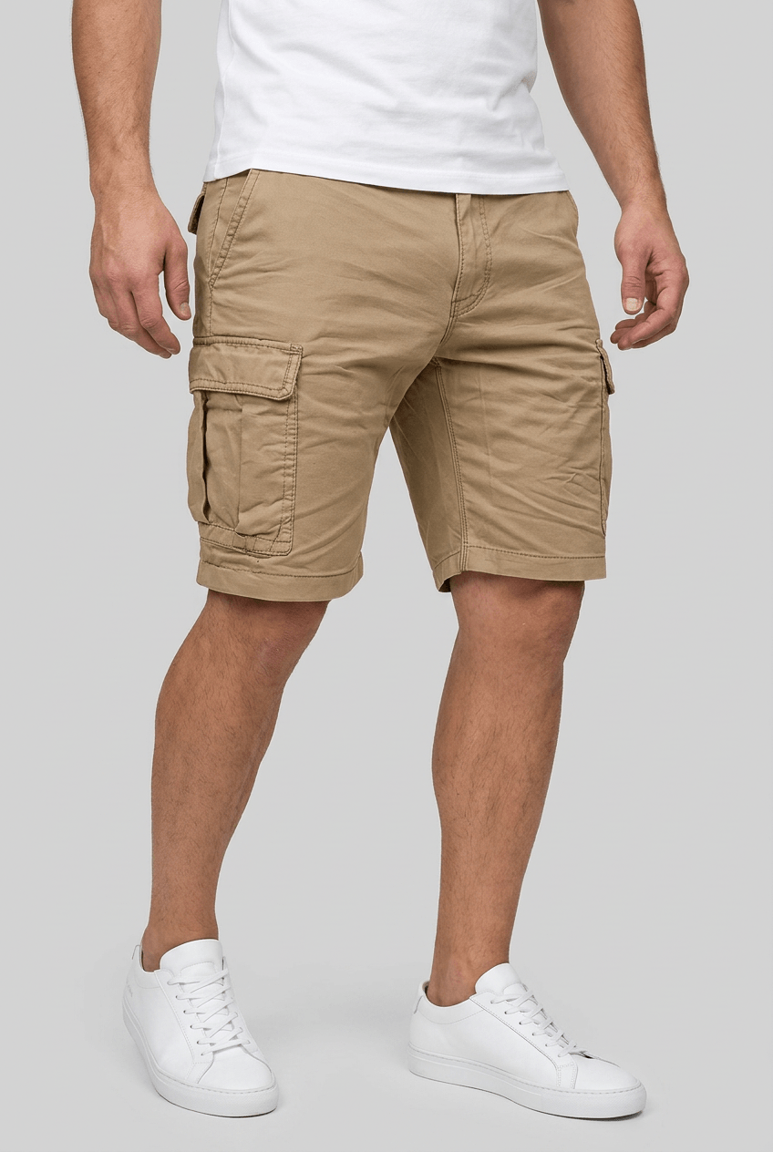 Short Cargo Homme | Poches à Rabat & Ourlet Retroussé