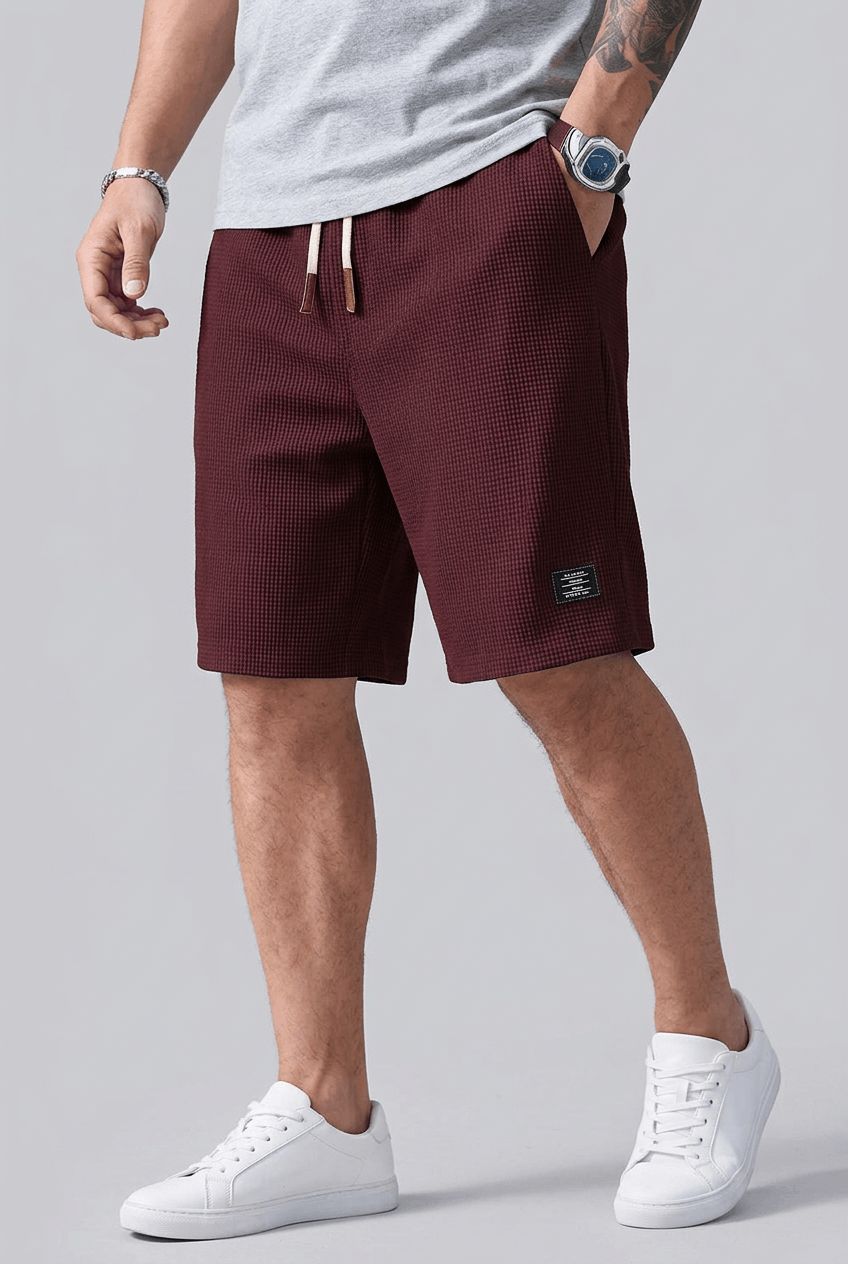 Short Homme Texturé Gaufré | Taille Élastique à Cordon