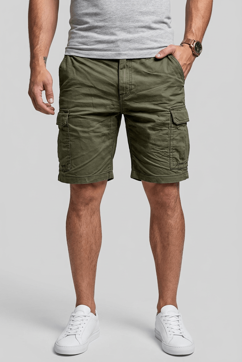 Short Cargo Homme | Poches à Rabat & Ourlet Retroussé