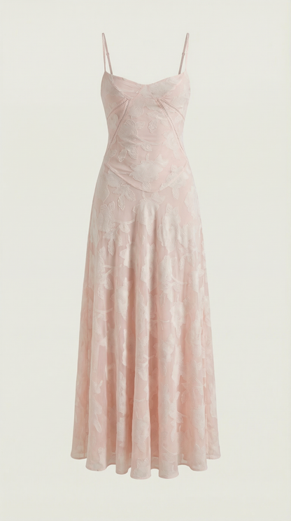 Robe maxi dentelle femme col cœur