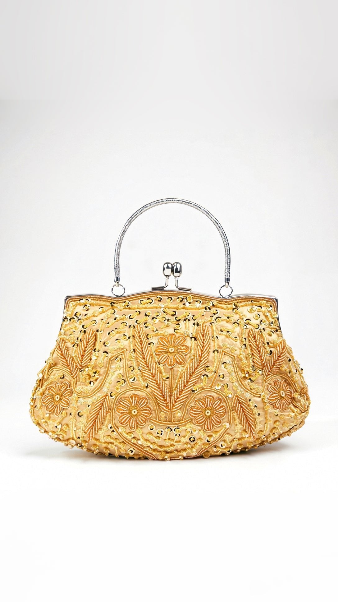 Pochette soirée femme perlée clic-clac