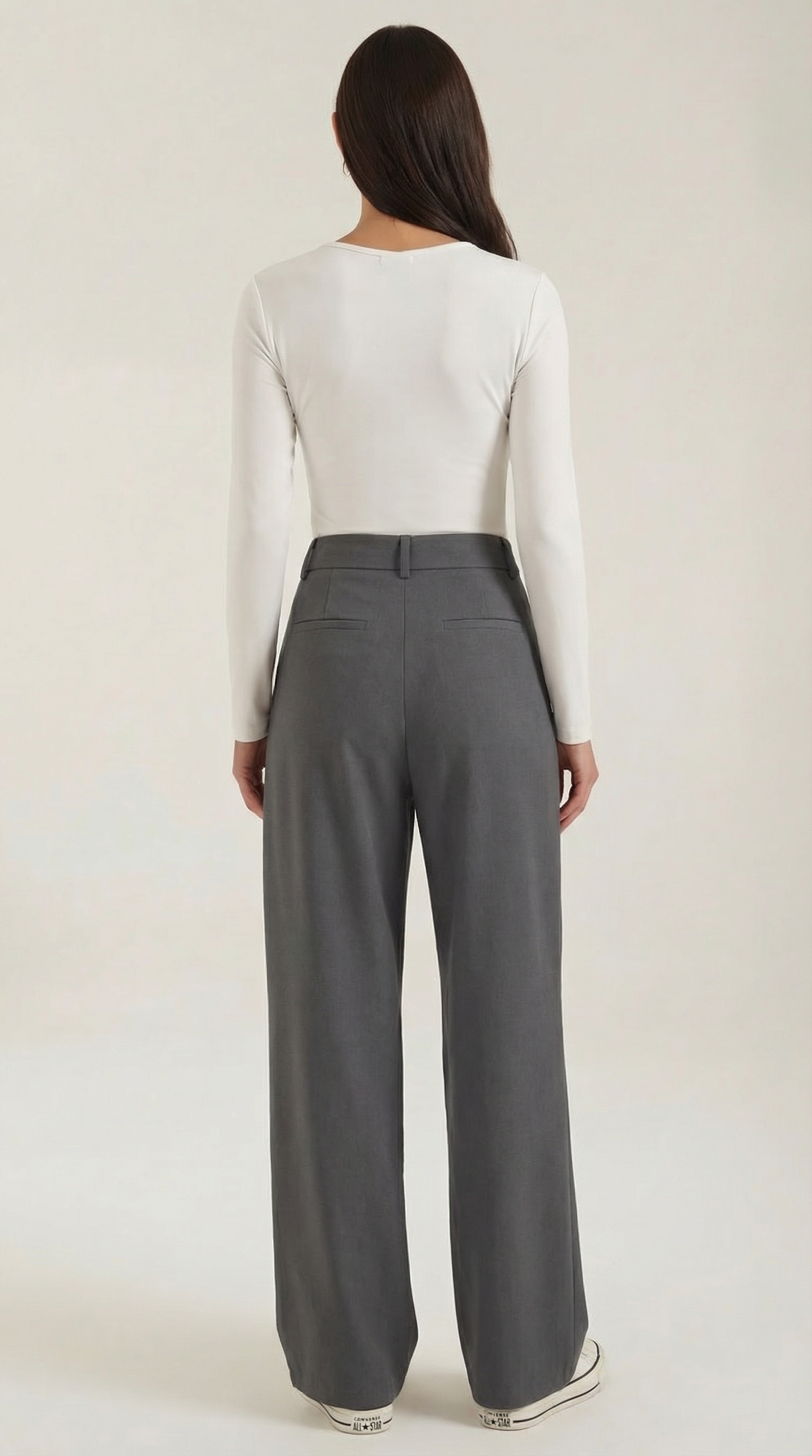 Pantalon large femme portefeuille asymétrique