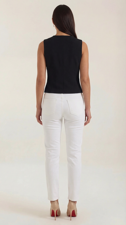Gilet femme en maille boutonné
